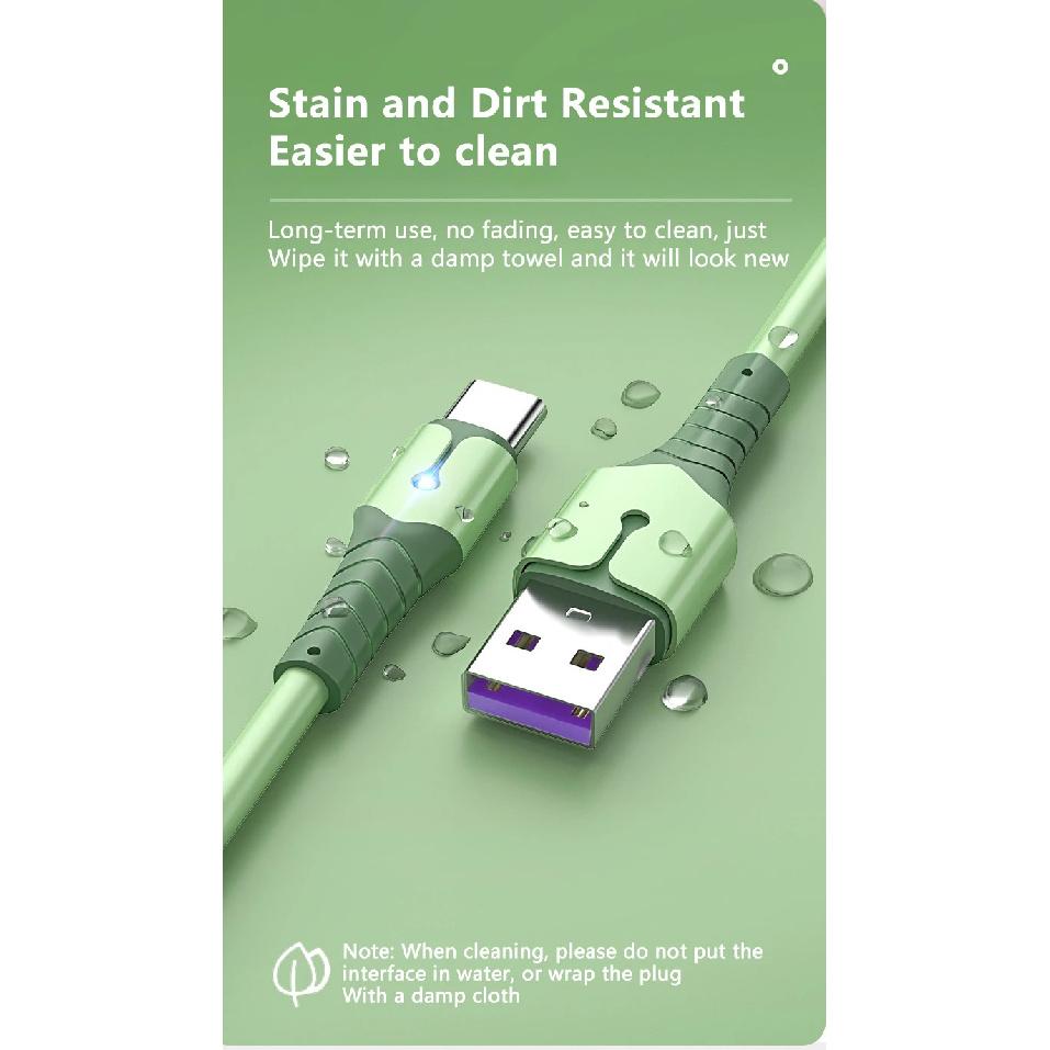UTHAI Liquid Silicone With Light Data Cable For Android TYPE-C Xiaomi Mobile Phone Super Fast Charger Cable