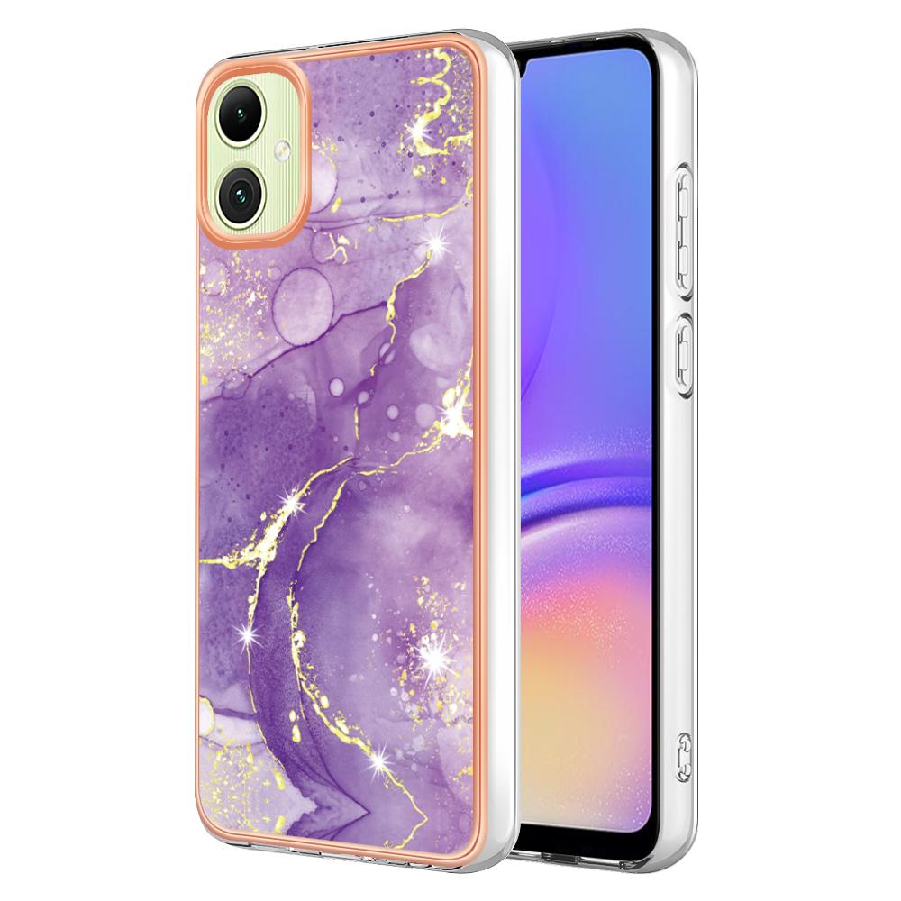 For Samsung Galaxy A05 4G TPU Case with IMD Marble Pattern Electroplated Back Cover