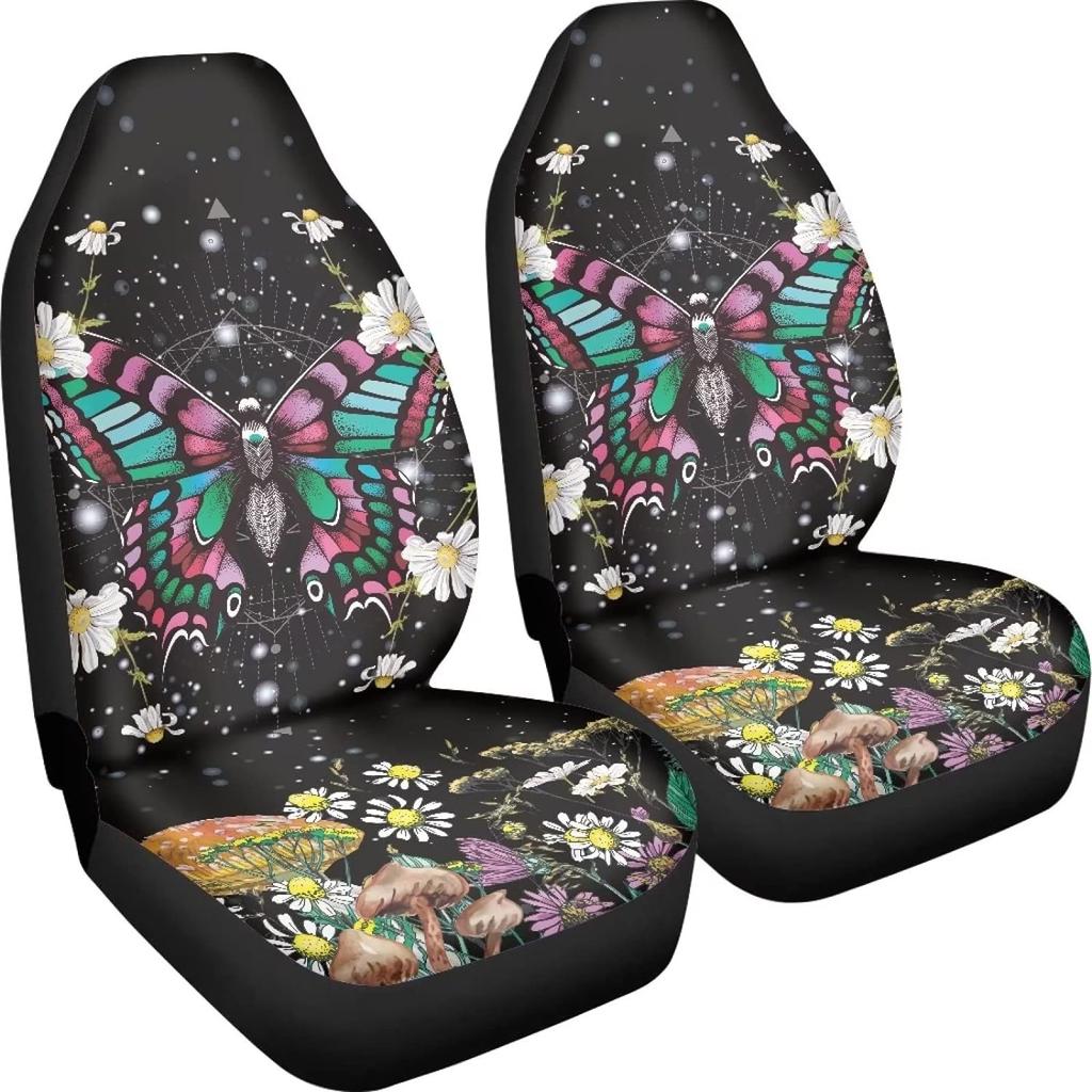 Witch Mushroom Car Seat Cover Protector Front Seat Cover Suv Car Full Set For Women Bucket Seat Cover Blanket Protector Covers