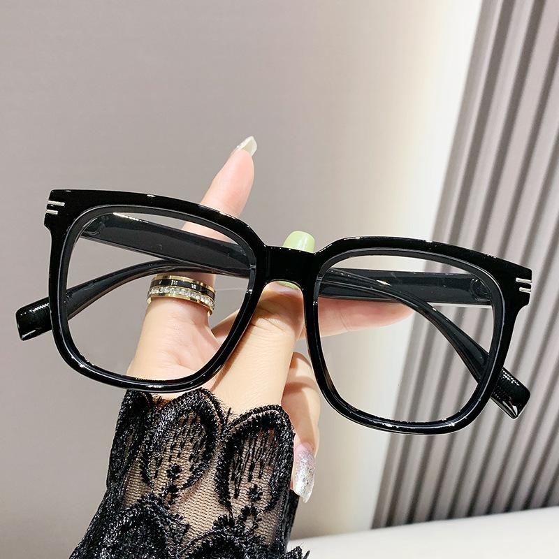 Fashion Square Glasses Luxury Big Frame Anti Blue Light Computer Glasses Vintage Black UV400 for Women Men