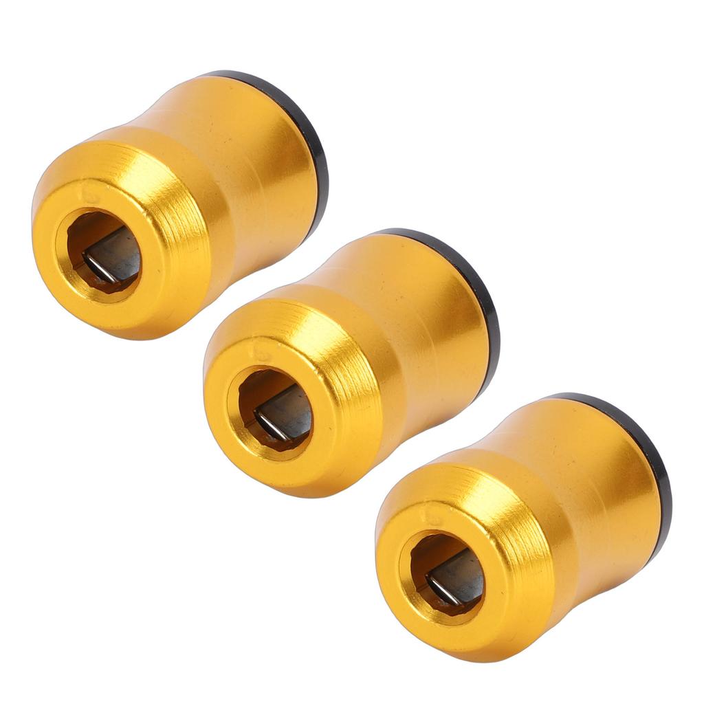 3PCS Screwdriver Head Magnet Rings Aluminum Alloy Power Drill Bit Screw Magnetizer Yellow