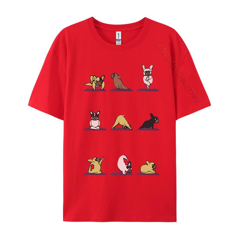 Frenchie Yoga Tshirt Vintage Hip Hop Tops Shirts for Boys Cotton Top Tshirts On Sale Black Shirt Men Graphic Tees