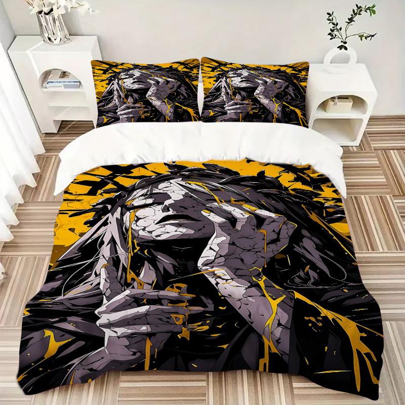 3pcs bedding set Dark Art "Cracked Soul" Includes 1 Comforter + 2 Pillowcases, Without Pillow Inserts, Soft Comfortable, Lightweight Breatha