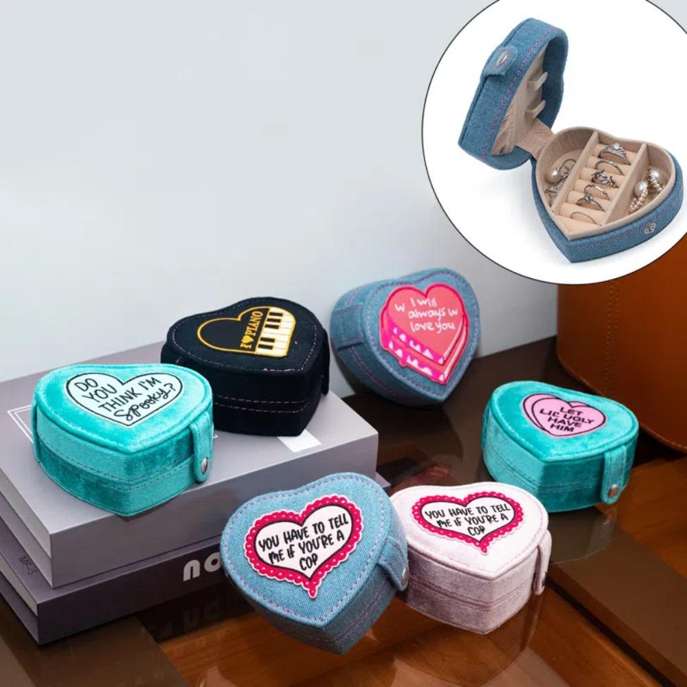 

Многофункциональный футляр для хранения сережек, джинсовая витрина, держатель для ювелирных изделий, модные кольца, коробка для ношения на открытом воздухе Style B