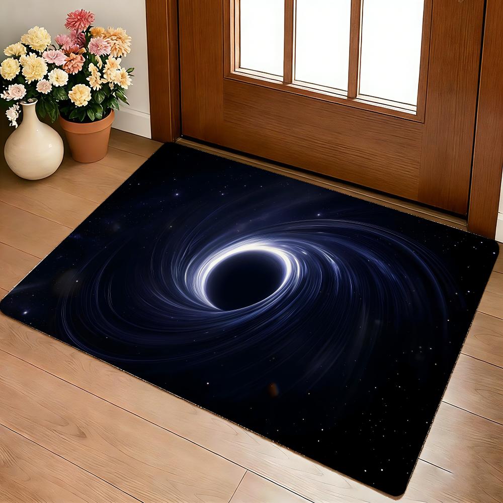 Cosmic Nebula Star Black Hole Floor Mat Cozy Flannel Soft Thick Non-Slip Mat For Living Room Bedroom Kitchen Decor Rugs