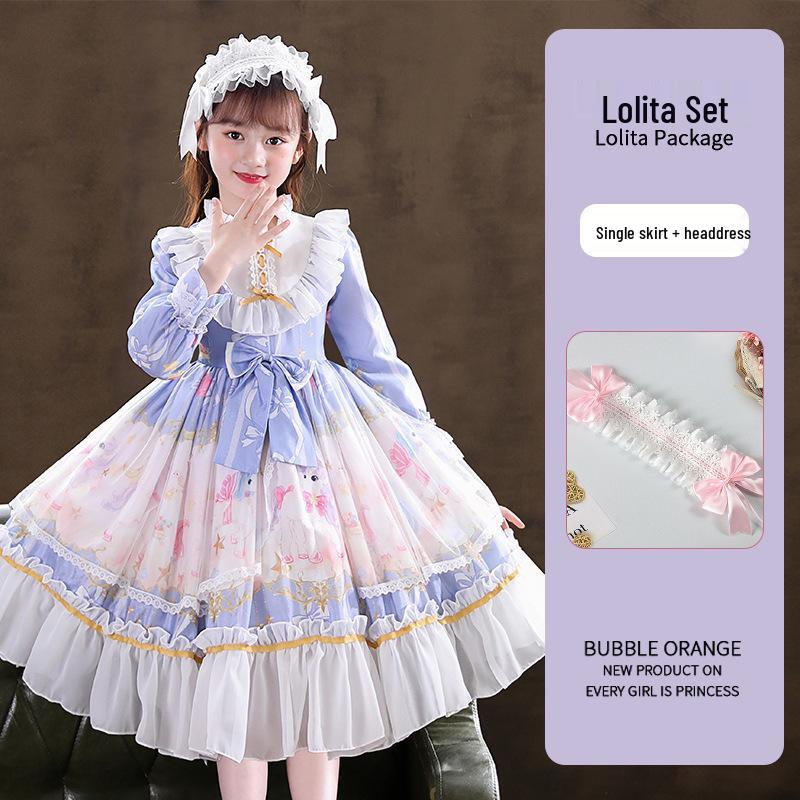 Lolita Princess Long Sleeve Birthday Dress for Girls - 2026 Spring Collection