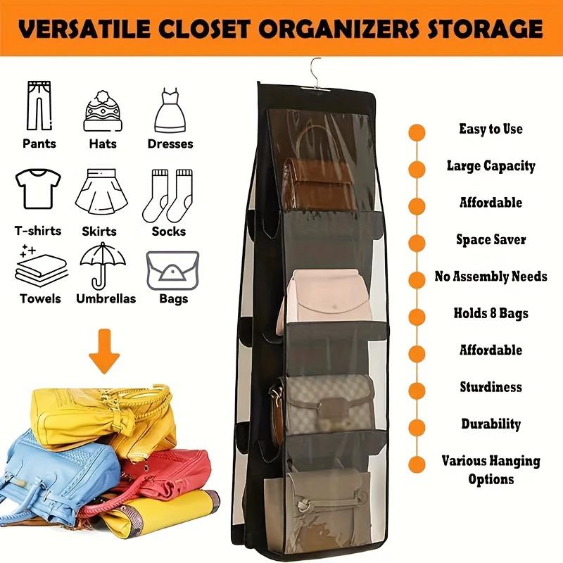 1PC 6/8 Pocket Hanging Handbag Storage Rack, Multifunctional Oxford Cloth Storage Rack Ideal Storage Artifact for All Bags