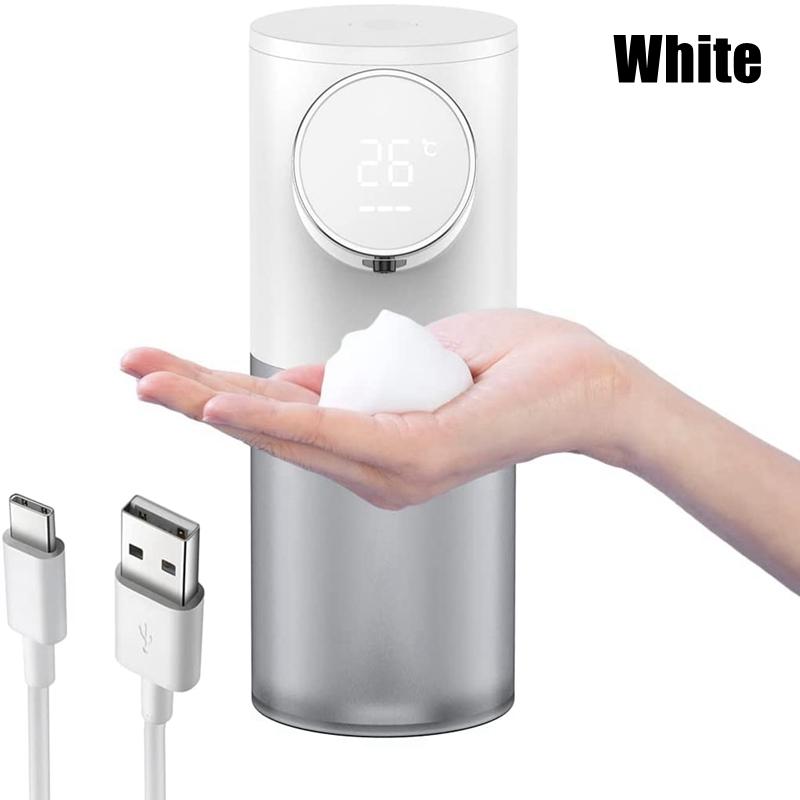 

Foam Soap Dispenser Automatic USB Rechargeable 320ml Liquid Soap Dispensers Digital Display Foam Hand Sanitizer Machine For Home білий