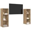Wall Mounted TV Cabinet Set 2 pcs Artisan Oak Finish 107 x 35 x 37 cm