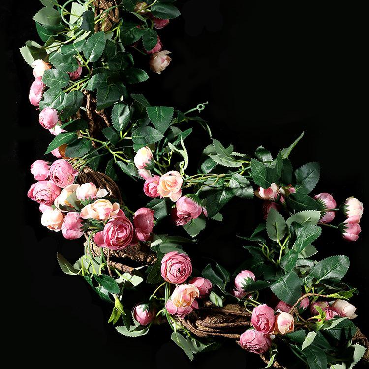 Artificial Rose Vine Wall Decor for Air Conditioner Pipes