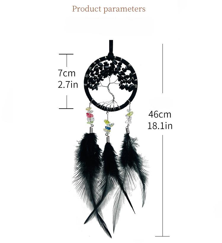 Crystal Wind Chime Dream Catcher Hand Knitting Feather Car Pendant Windbell Hanging Ornaments Window Curtain Pendant Home Decor