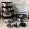 Stainless Steel Salad Bowl Set with Silicone Base, Grater, Egg Beater & Lids (3/5/7 Pieces)