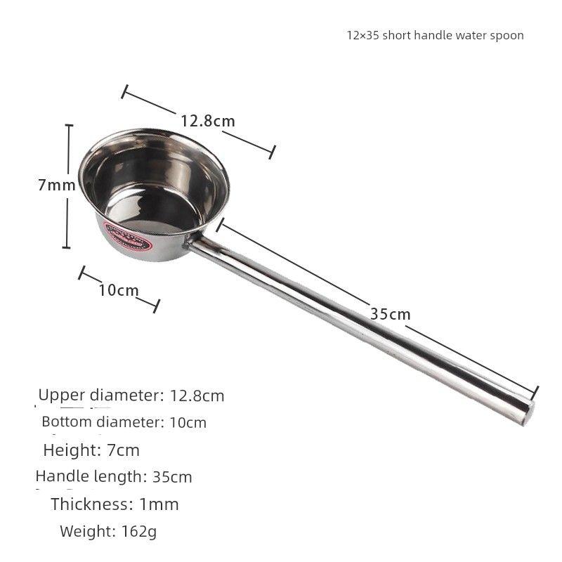 Water Ladle 304 Stainless Steel Spoon Long Handle Water Scoop Large Ladle for Cafeteria Soup Ladle Porridge Spoon Kitchen Water Scoop Diameter 12cm Handle Length 35cm Water Ladle