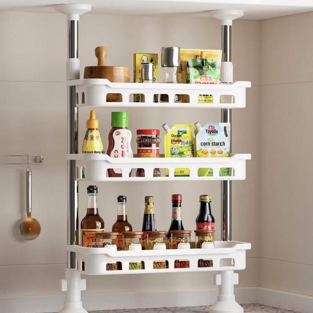 Wall-Mounted Multi-Functional Bathroom & Kitchen Storage Rack