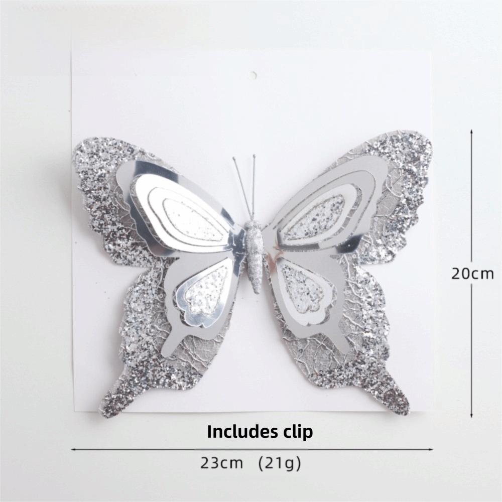Mesh Christmas Flower Artificial Double Simulation Christmas Decorations Exquisite Sequins Glitter Tree Decor Home Decoration