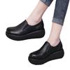 Retro Round Head Heightening Muffin Women's Platform Single Shoes 2025 Spring New One-pedal Soft-soled Lazy Casual Leather Shoes