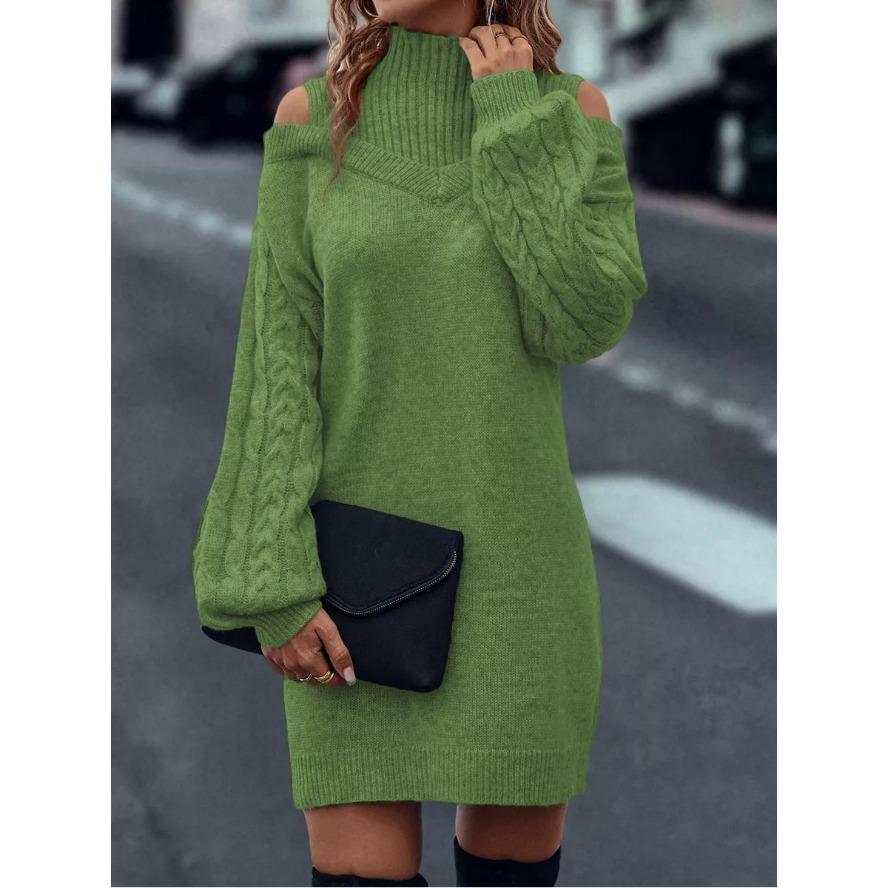 YYFS Women's Fashion Casual Fall Winter Solid Color Print Long Sleeve High Neck Sweaters