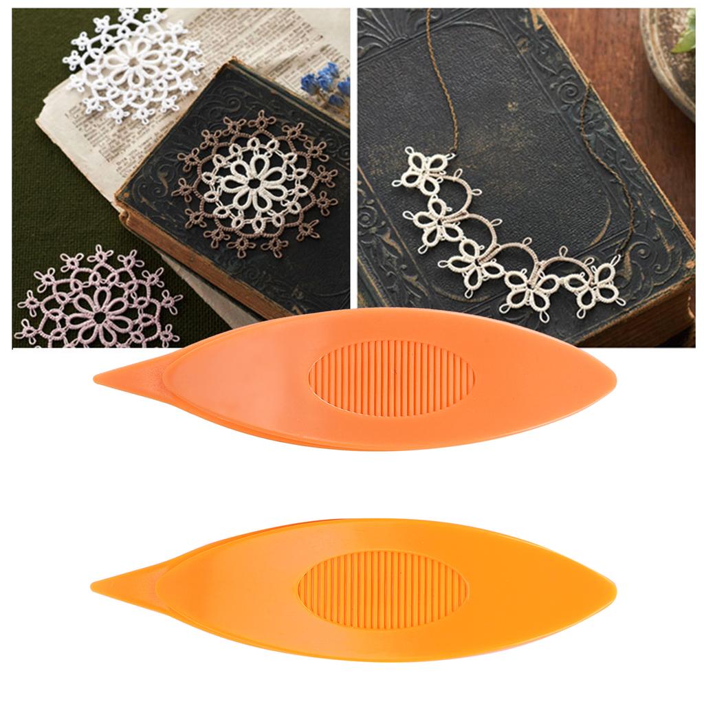 2pcs Tatting  s Plastic Tatting  s Craft Tool for   Hand Sewing Knitting(Orange Yellow )