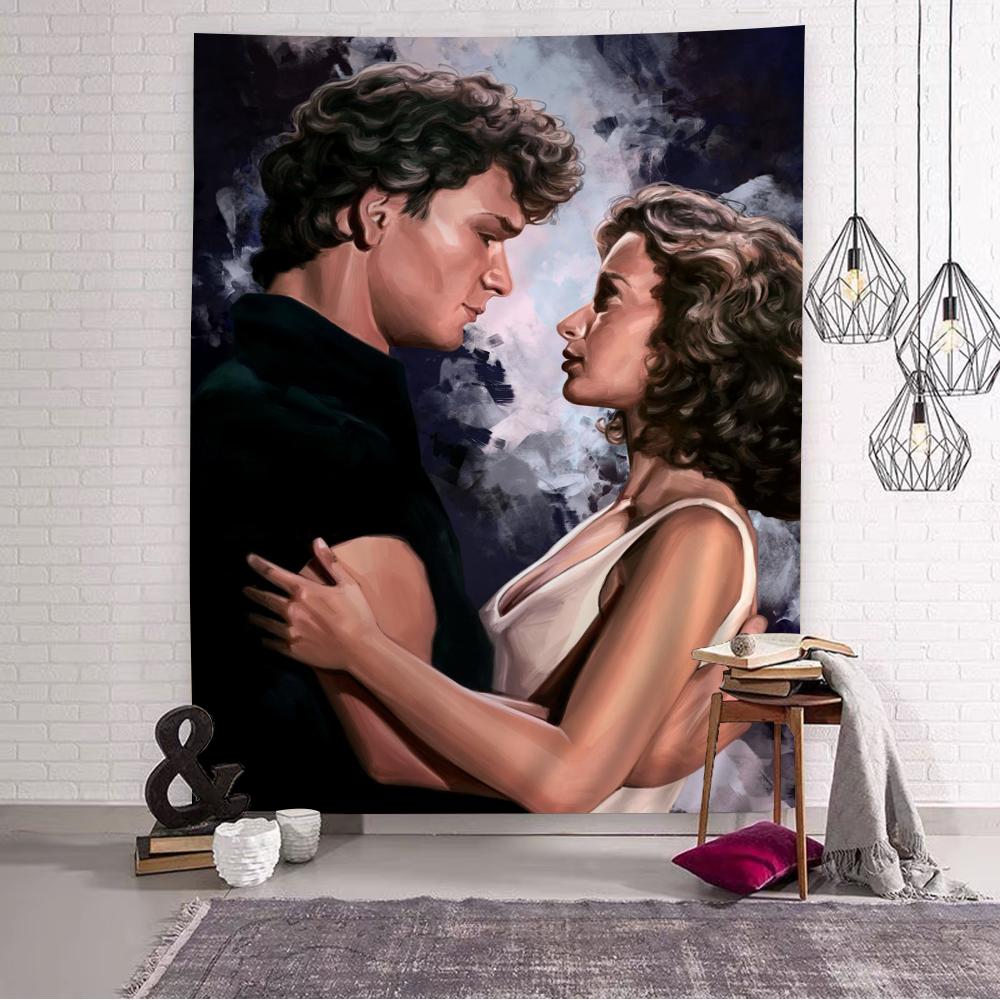 Klassischer Film Dirty Dancing Cartoon Wandteppich Kunst Science-Fiction-Zimmer Heimdekoration Wandbehang Heimdekoration