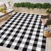 Modern Home Orange Checked Carpet Minimalism Absorbent Non-Slip Floor Mat Living Room Bedroom Doorway Dining Room Decor Rug