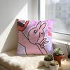 Pink Bunny Cue Cushion Cover Cozy Velvet Throw PillowSoft Warm Cushion For Sofa  Bed