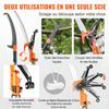 Manual Pole Saw, 7.3-27 Ft Extendable Tree Pruner, Sharp Steel Blade and Scissors High Branches Trimming, Branch Trimmer with Lightweight 8 Fiberglass