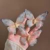 1 Pair Women Hairpin Gauze Butterflies Decor Hair Clips Retro Style Non-slip Durable Hairpin Hair Accessories