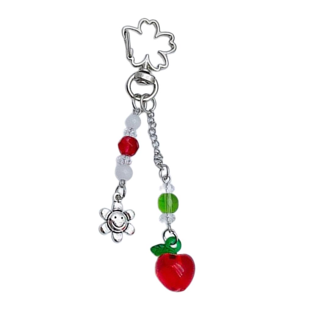 Fashion Strawberry Fruit Peach Hanging Pendant Sweet Phone Strap Bag Decoration Portable Hanging Lanyard for Girls Women