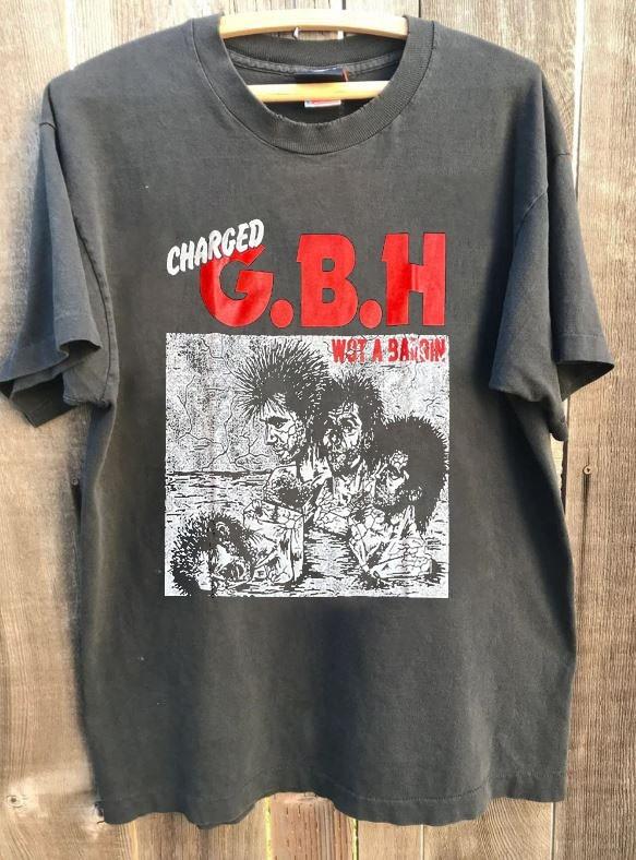 GBH Band Shirt GBH Rare Design White Short Sleeve Unisex Shirt Vtg WA1916 XXXL