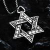 Vintage Style Double Sided Hexagram Men's Stainless Steel Punk Necklace