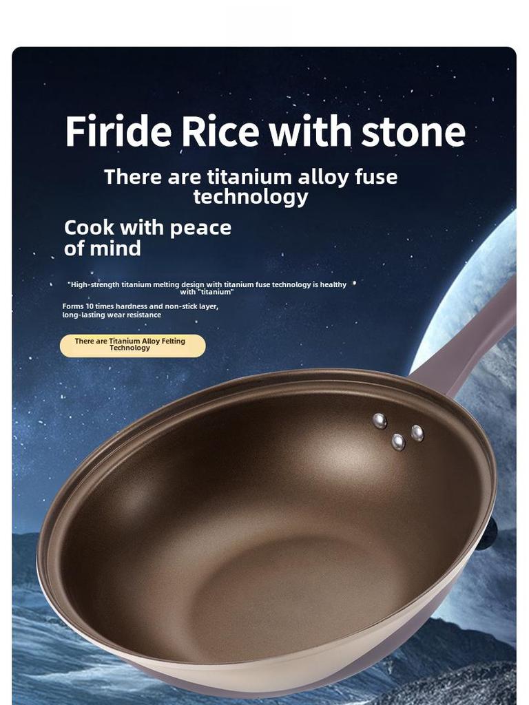 Padella antiaderente Douyin Dual-Tone Titanium Low-Smoke - Compatibile con gas e induzione