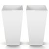 Tall Planters Set of 2, 665 Mm Large Outdoor Taper Planters for Outdoor Indoor Plants, Front Porch Plastic Modern Flower Pots with Casters