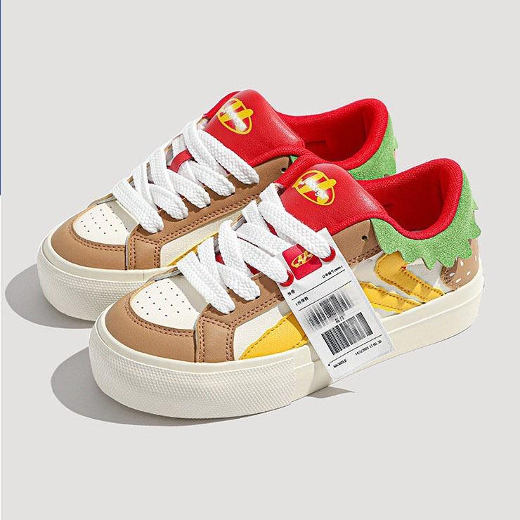 Hamburger shoes women's autumn new niche original bread shoes dopamine versatile American casual thick baseplate shoes