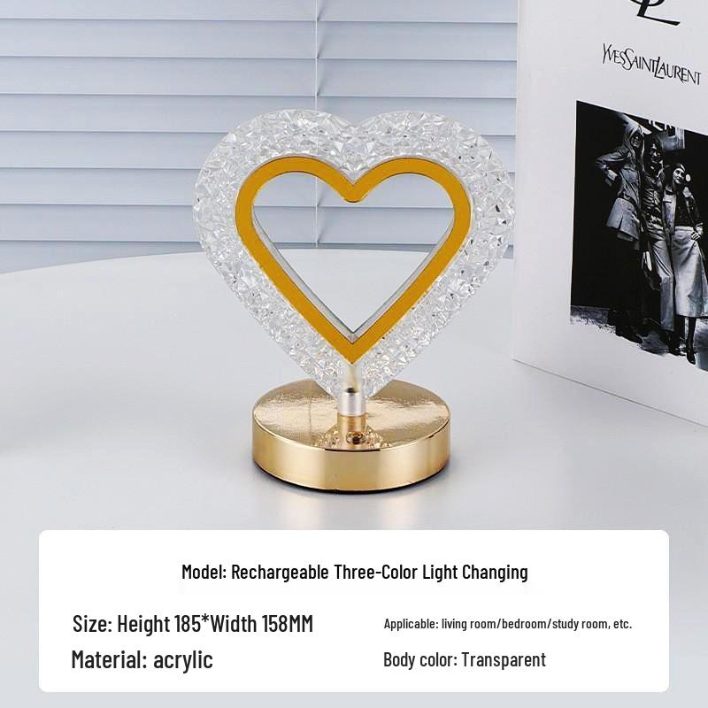 Star Moon Touch Lamp: Three-Color Rechargeable Night Light, Ideal for Bedroom or Birthday Gift.