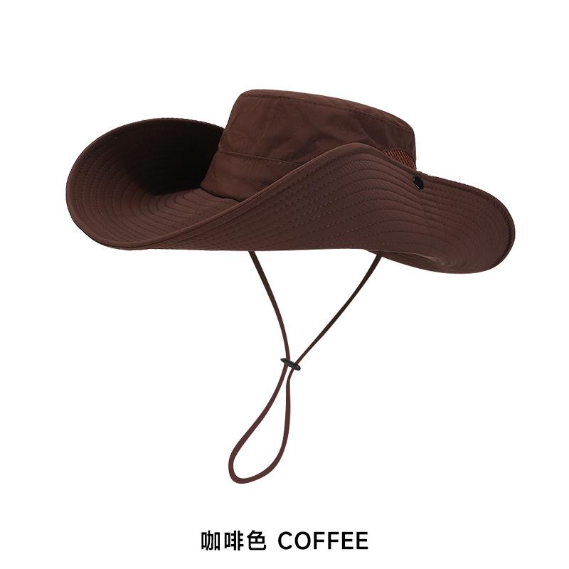 

Ковбойская шляпа для мужчин и женщин, летний поход на свежем воздухе и кемпинг, водонепроницаемая быстросохнущая шляпа рыбака, японская солнцезащитная и солнцезащитная шляпа Average size (56-58cm) темно-коричневого