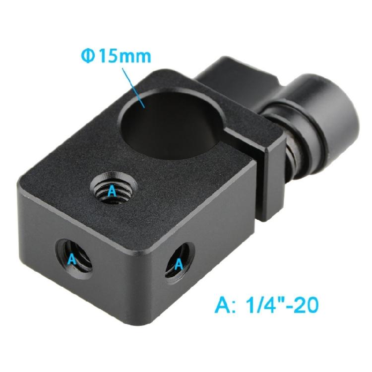 Single 15mm Rod Clamp Extension 15mm Rod Clamp Adapter with 1/4inch Screw for Camera Cage Shoulder Accessories