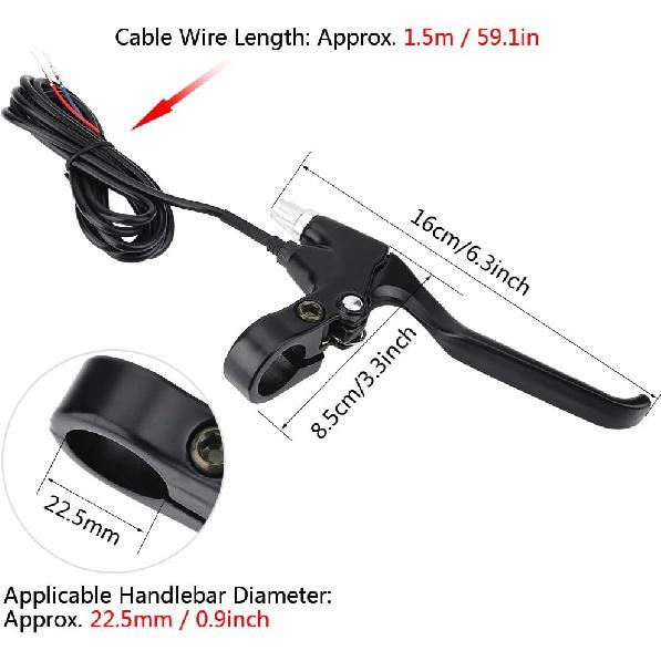 Alomejor 1 Pair Electric Brake Lever Durable E Bike Bicycle Electric Brake Lever Bicycle V Brake for Cycling Bikes with 22.5mm Handlebar