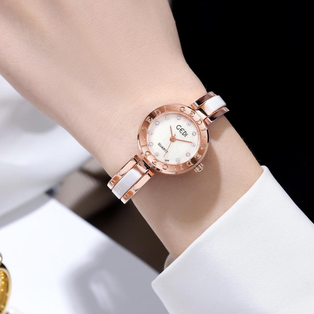 Gedi Retro Minimalist Women's Quartz Watch - Elegant Alloy Bracelet Design