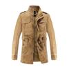 Chaquetas de Motocicleta Otoño Invierno Abrigo Chaqueta de Cuero para Hombre Caliente Casual Terciopelo Cuello Alto Cintas