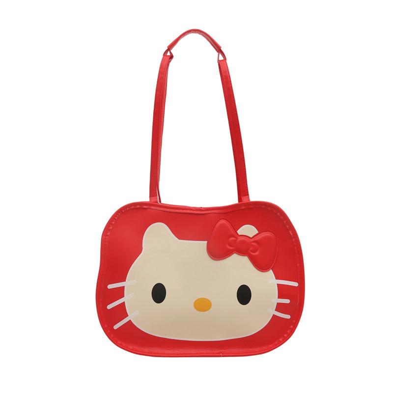 

Cute Versatile Shoulder Bag Solid Color Cartoon Cat Commuting Backpack Student Large Capacity Textbook Bag Friend Gift