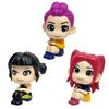 3Pcs K-POP Demon Hunters Rumi Mira Zoey Q Version Sitting Pose Figure Set Anime Action & Toy Figures Cute Cartoon Action Figures Toys for Fans Gift
