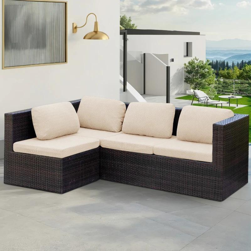 1/2/3 Seat Patio Chair Seat Covers Outdoor Sofa Cushion Slipcover Thicken Garden Lounge Chair Cushion Replacement Seat Covers