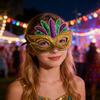 Purple Green Yellow Sequin Mardi Gras Masque Masquerade Venetian Carnival Half Face Mask Halloween Cosplay Accessories