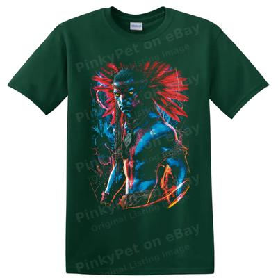 Neytiri Avatar T Shirt Neon Blue Warrior Archer Fantasy Movie Graphic Art Tee