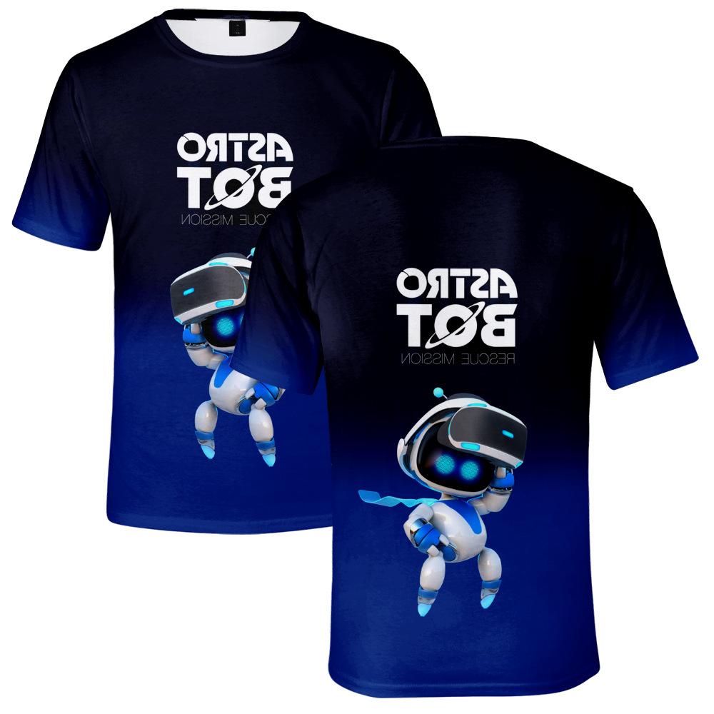 9 Farben Astro Bot Anime Damen Herren T-Shirts Cartoon Druck Rundhals Oversize Kurze Ärmel Mode Herrenbekleidung Streetwear