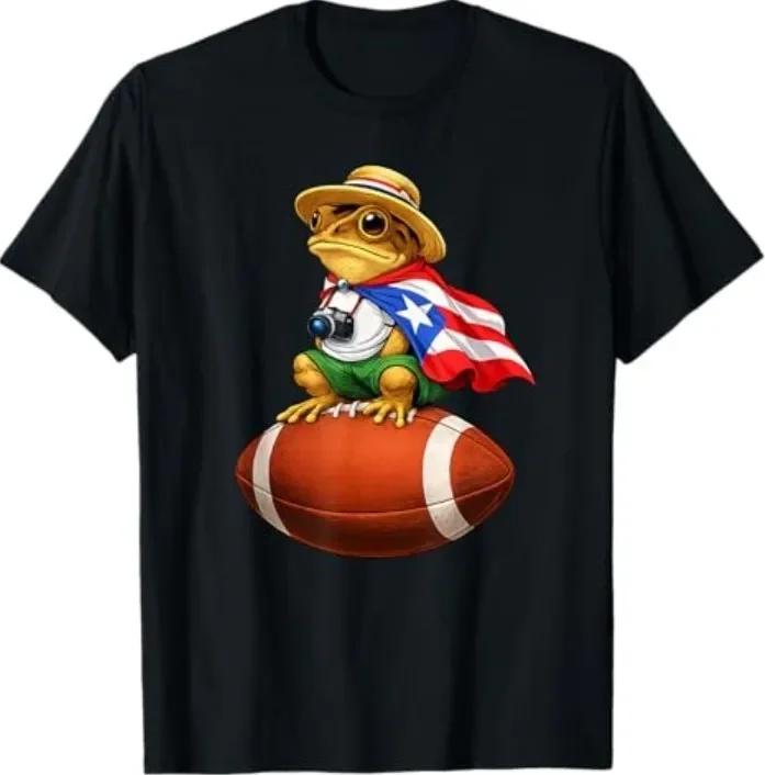 Funny Coqui Frog Puerto Rican Boricua Football Tee S разноцветный
