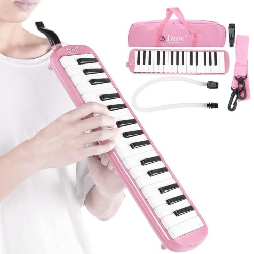 IRIN Melody Cassette, 32-Key Wind Instrument, Piano-Style Melodica, Portable with Carrying Bag, Ideal for Beginners and Practice, Pink