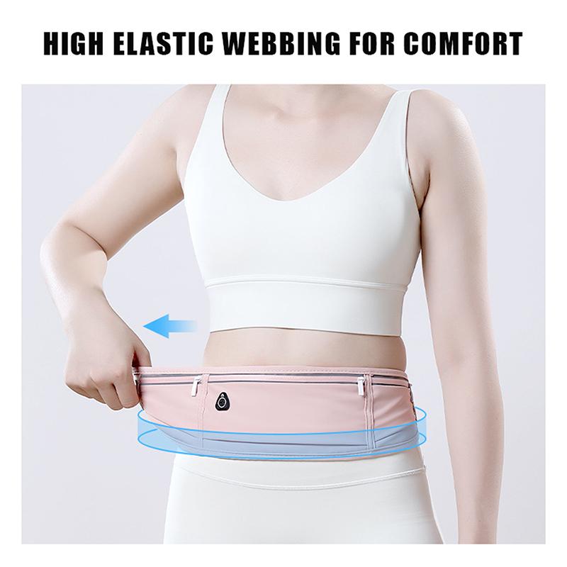 Waterproof Running Waist Belt With Three Pockets And Headphone Port Perfect For Jogging Hiking Outdoor Fitness Workouts