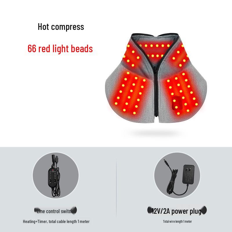 

Red Light Heated Neck Scarf: Cervical Spine Relief & Muscle Massager for Middle-aged & Elderly 12V Red Light Version