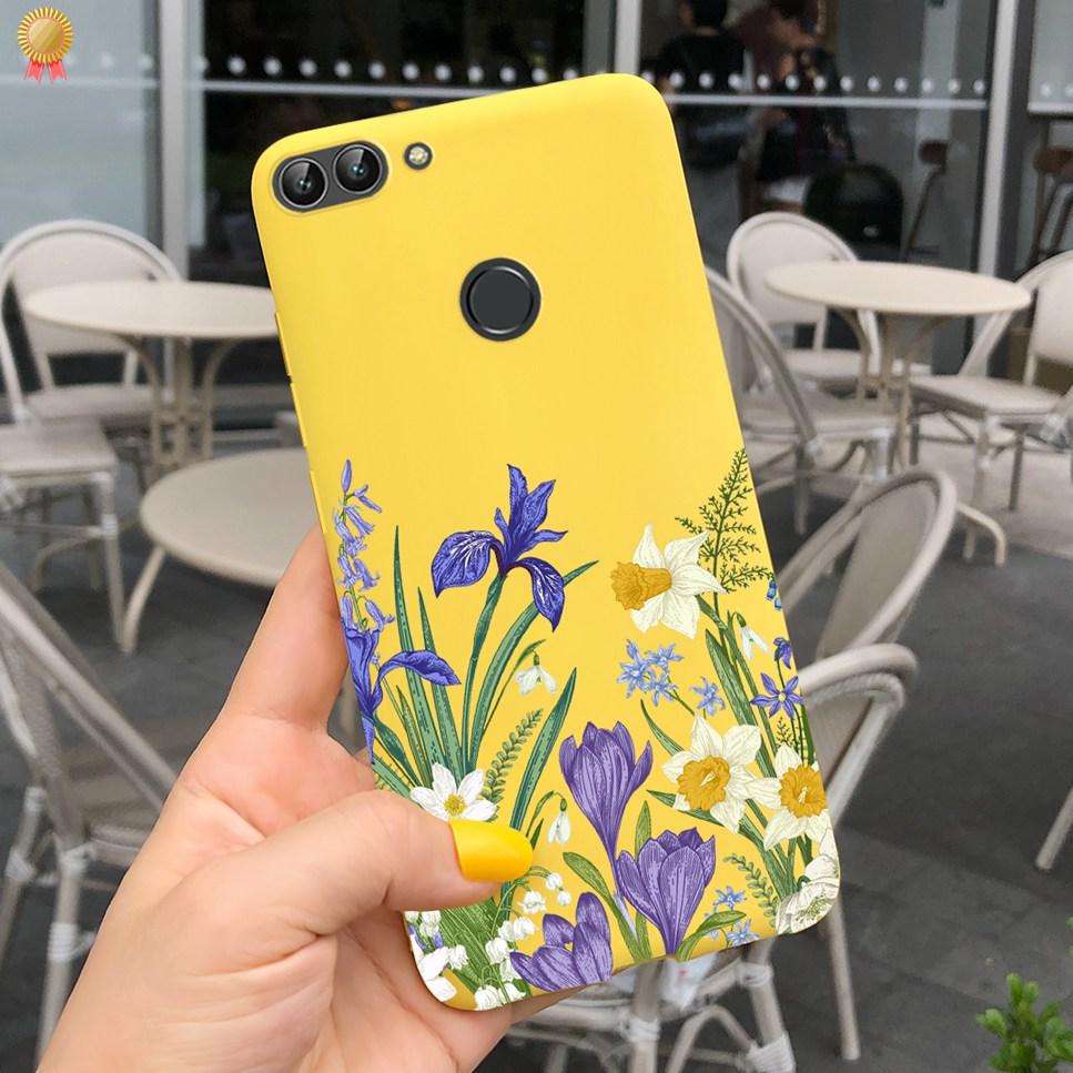 Für Huawei P Smart Hülle Niedliche Blume Schwarz Weiches TPU Silikon Bumper Hülle Für Huawei PSmart P Smart 2017 FIG-LX1 Handyhülle Funda